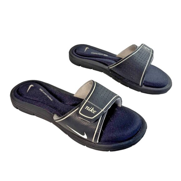 Nike Comfort Footbed Black Slides Sandals Adjustable Strap Women’s Size 10 - Picture 2 of 15